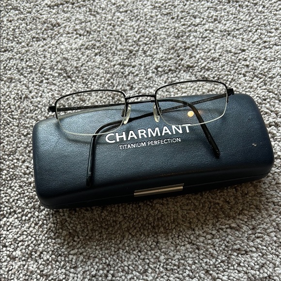 Charmant Black Metal Glasses with Case - Picture 2 of 5